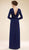 Rina di Montella - RD1738-1 Knotted Bodice Plunging Cowl Jersey Gown In Blue