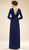 Rina Di Montella - RD1738 Cowl Back Long Sleeve Jersey Formal Dress in Blue