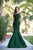 Colors Dress - 1739 One Shoulder Mikado Mermaid Dress in Green