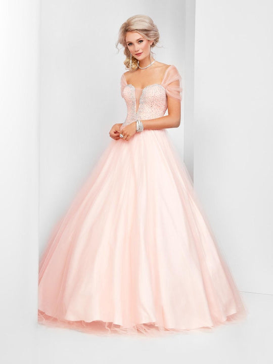 Clarisse - 3504 Beaded Strapless Tulle Ballgown in Pink