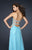 La Femme - Dazzling Crisscross Strappy Back Sweetheart Gown  17437 In Blue