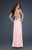 La Femme - Dazzling Crisscross Strappy Back Sweetheart Gown  17437 In  PInk