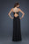La Femme - Sparkling Halter Straps Sweetheart Evening Gown 17441 In Black