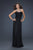 La Femme - Sparkling Halter Straps Sweetheart Evening Gown 17441 In Black