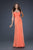 La Femme - Sparkling Halter Straps Sweetheart Evening Gown 17441 In Orange