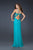 La Femme - Sparkling Halter Straps Sweetheart Evening Gown 17441 In Blue