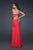 La Femme - Sparkling Halter Straps Sweetheart Evening Gown 17441 In Red