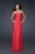 La Femme - Sparkling Halter Straps Sweetheart Evening Gown 17441 In Red