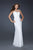 La Femme - Sparkling Halter Straps Sweetheart Evening Gown 17441 In White