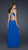 La Femme - Finely-Creased Asymmetrical Cutout Sheath Gown 17445 In Blue