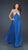 La Femme - Sequined Sweetheart Chiffon A-line Gown 17461 In Blue