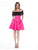 Colors Dress - 1746 Two Piece Laced A-line Dress in Black and Pink