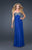 La Femme - Ethereal Strapless Sweetheart Chiffon Empire Gown 17499 In Blue