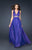 La Femme - 17503 Chiffon Deep V-neck A-line Dress In Purple