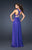 La Femme - 17503 Chiffon Deep V-neck A-line Dress In Purple