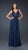 La Femme - Sequined V-Neck Chiffon A-line Gown 17514 In Blue