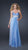 La Femme - Bead Embellished Ruched Sweetheart Chiffon A-line Gown 17543 In Blue