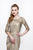 Primavera Couture - Quarter Sleeves Glittering Long Dress 1757 in Nude
