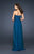 La Femme - 17581 Beaded Sweetheart Chiffon Dress In Blue