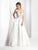 Clarisse - 3535 Lace Appliqued Scoop Gown in White