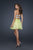 La Femme - Strapless Sequined Sweetheart Mini Party  Dress 17649 In Yellow and Silver