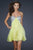 La Femme - Strapless Sequined Sweetheart Mini Party  Dress 17649 In Yellow and Silver