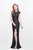 Primavera Couture - Jewel Sequined Long Dress with Slit 1765 in Black