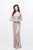Primavera Couture - Jewel Sequined Long Dress with Slit 1765 in Nude