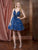 Colors Dress - 1765 Plunging V-Neck Cocktail Dress, Blue