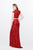 Primavera Couture - Two Piece Sequined Long Dress 1766 in Red