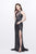 Primavera Couture - Glittering Sequined High Illusion Sheath Gown 1767 in Gray