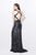 Primavera Couture - Glittering Sequined High Illusion Sheath Gown 1767 in Gray