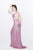 Primavera Couture - Glittering Sequined High Illusion Sheath Gown 1767 in Pink