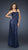 La Femme - Brilliant Sequined One-Shoulder Sheath Empire Gown 17697 In Blue