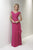 Christina Wu Elegance - 17718 Bedazzled Off-Shoulder Shirred Gown in Pink