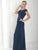 Christina Wu Elegance - 17718 Bedazzled Off-Shoulder Shirred Gown in Blue