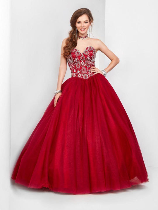 Clarisse - 3550 Crystal Embellished Ballgown in Red
