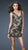 La Femme - Scalloped Lace V-Neck Sheath Cocktail Dress 17728 In Black and Neutral