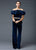 Colors Dress - 1772 Velvet Jumpsuit with Ruffled Detail in Blue