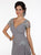 Christina Wu Elegance - 17735 Pleated Bodice V Neckline Surplice Gown in Gray