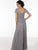 Christina Wu Elegance - 17735 Pleated Bodice V Neckline Surplice Gown in Gray