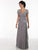 Christina Wu Elegance - Pleated Bodice V Neckline Surplice Gown 17735 In Gray