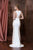 Colors Dress - 1773 Halter Dazzle Keyhole Evening Dress in White and Neutral