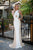 Colors Dress - 1773 Halter Dazzle Keyhole Evening Dress in White and Neutral