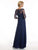 Christina Wu Elegance - 17754 Corded Lace Applique A-Line Dress in Blue