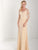 Christina Wu Elegance - Floral Lace Applique Long A-Line Dress 17754 In Neutral