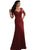 Christina Wu Elegance - 17754 Corded Lace Applique A-Line Dress in Red