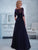 Christina Wu Elegance - 17767 Beaded Lace Illusion Bateau Dress in Blue