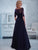 Christina Wu Elegance - 17767 Beaded Lace Illusion Bateau Dress in Blue