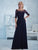 Christina Wu Elegance - Beaded Lace Illusion Bateau Dress 17767 In Blue